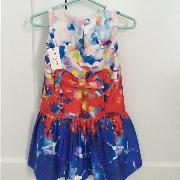 Milly Minis Watercolor Print Party Dress NWT - Picture 2 of 6